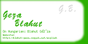 geza blahut business card